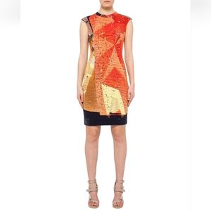 Akris Punto Rock Climbing Wall cap sleeve quilted dress 